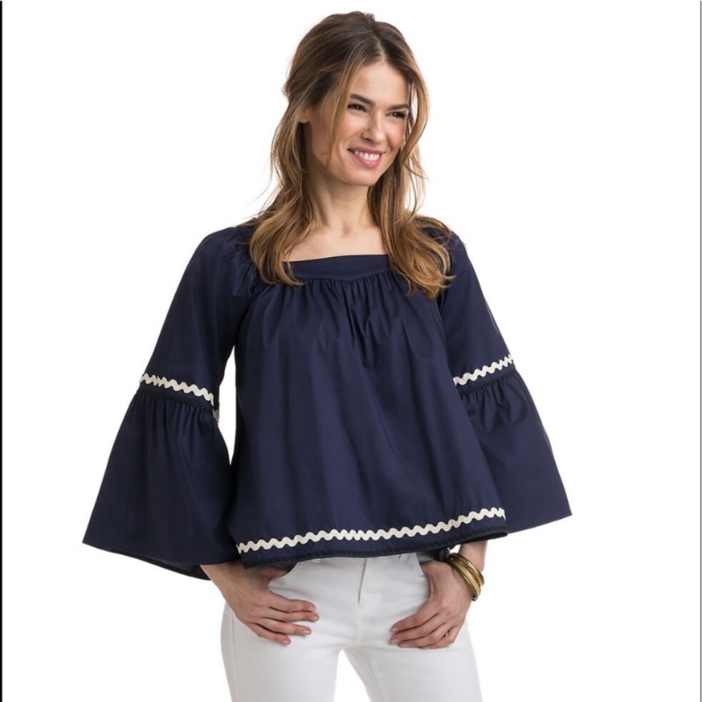 NWT Vineyard Vines Ric Rac Bell Sleeve Top